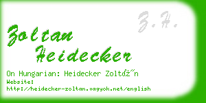 zoltan heidecker business card